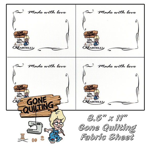 Quilt Labels--Gone Quilting (4 per 8.5" x 11" sheet)
